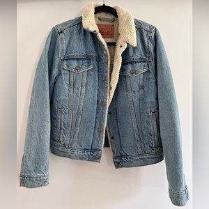 Levi's Light Blue Denim Sherpa-Lined Jean Jacket